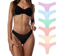 Desanlapi Tanga String en Coton Slips Simple et Comfortable pour Femmes sous-VêTements Taille Basse Lot de 6 Sexy Lingerie Slip Thongs Underwear Women Multipack UN7 L