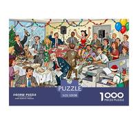 Désastre de la fête de Fin d'année de l'entreprise Puzzle en Bois Imperméable Puzzles De 1000 Pièces pour Adultes Coloré Jeux Éducatifs