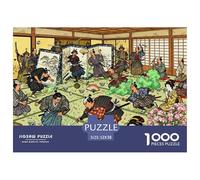Désastre Lors de la cérémonie du thé du samouraï Puzzle en Bois Imperméable DIY Puzzles De 1000 Pièces pour Adultes Cadeaux Amusant Jeux Éducatifs