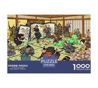 Désastre Lors de la cérémonie du thé du samouraï Puzzle en Bois Imperméable DIY Puzzles De 1000 Pièces pour Adultes Impossible De Décoration pour La Maison