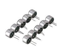 Desattot Home Audio Mini condensateur électret 9,7 x 7 mm 2 broches | Capsule de micro compacte de 9,7 x 7 mm pour projets domestiques, longueur 15 mm, 8 g, disponible en argent/noir/vert
