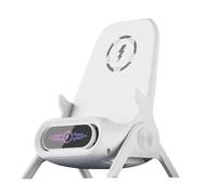 Desattot Support Câble Charge Blanc | Charge sans fil 15 W, livré avec câble, base en plastique blanche.