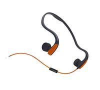 DESAV Casque à conduction osseuse avec microphone stéréo à oreilles ouvertes, écouteurs filaires résistants à la transpiration avec réduction du bruit, orange
