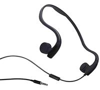 DESAV Casque à conduction osseuse avec microphone stéréo à oreilles ouvertes, écouteurs filaires résistants à la transpiration avec réduction du bruit, noir