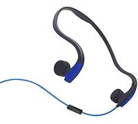 DESAV Casque de Conduction en os câblé, Prise Audio 3,5 mm, Casque de réduction de Bruit d'oreille à Oreille extérieur avec Micro pour la Course, Sports, Fitness,Bleu