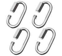 d'escalade - Attache en Acier Inoxydable à Verrou Tournant Robust - 4 s en Forme D Robustes pour Escalade en Montagne - pour Randonnée Camping Sécurisation Animaux Laisse Chien