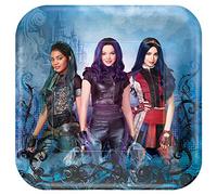 Descendants 552359 Lot de 8 assiettes en carton carrées Motif Disney 3