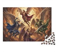 Descente des Quatre Anges Puzzle 1000 Pièces Adultes Et Enfants, Dès 14 Ans,Défi,Premium,Carton,Jeu Éducatif,Déco Murale,Anti-Stress,Détente,Casse-tête 52x38cm