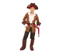 Desconocido 200605 Piratas Buccaneer Costume for Boys, marrón, 5-6 años 5-6 Year