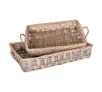 Desconocido B and B Lot de 2 paniers en Osier rectangulaires, composés, Multicolores, Taille Unique