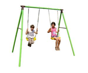Desconocido Balançoire Métal Vert 2 Sièges 3-12 Ans 50 Kg Max