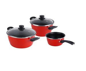 Desconocido Mgefesa Grana Enamelled Steel Battery with Non-Stick Reinforced Bilayer, Red, 51 x 30 x 52 cm