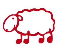 Desconocido Vinyle de coupe autocollant arlatxa mouton 6 x 4,5 cm (rouge)