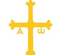 Desconocido Vinyle de coupe autocollant croix Asturies 5,5 x 7 cm (jaune)