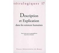 Description et explication dans les sciences humaines Pur (Auteur)