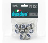 desdes Écrous autobloquants hauts DIN 982 en acier inoxydable A2, écrou hexagonal freiné avec insert en nylon antivibration, haute résistance à la corrosion, dimensions de M3 à M30, lot de 4 à 120