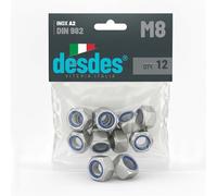 desdes Écrous autobloquants hauts DIN 982 en acier inoxydable A2, écrou hexagonal freiné avec insert en nylon antivibration, haute résistance à la corrosion, dimensions de M3 à M30, lot de 4 à 120