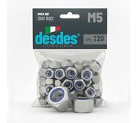 desdes Écrous autobloquants hauts DIN 982 en acier inoxydable A2, écrou hexagonal freiné avec insert en nylon antivibration, haute résistance à la corrosion, dimensions de M3 à M30, lot de 4 à 120