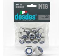 desdes Écrous autobloquants hauts DIN 982 en acier inoxydable A2, écrou hexagonal freiné avec insert en nylon antivibration, haute résistance à la corrosion, dimensions de M3 à M30, lot de 4 à 120