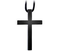 Deselen Pendentif en forme de croix en métal porte-bonheur, décoration minimaliste à suspendre pour rétroviseur de voiture, cadeau chrétien pour accessoires d'intérieur de voiture, 1 paquet (noir)
