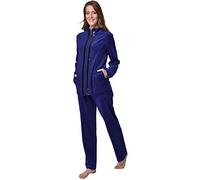DeSen Femme Survêtement Ensemble en Velours Tenue d'intérieur en Casual Jogging Sportswear avec Belle décoration de Paillettes et Confortable Doux et Respirant(36-38,Bleu Royal)