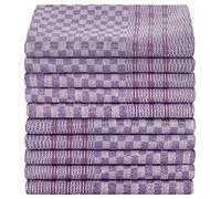 DESERMO Lot de 10 torchons de mineur | Torchon de qualité supérieure en 100 % coton | Torchon de cuisine de 50 x 90 cm avec crochet des deux côtés | Serviette de fosse colorée en fil bleu et blanc à