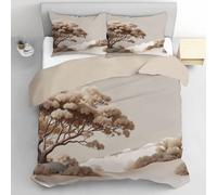 Désert Arbre Solitaire Parure De Lit Microfibre Housse De Couette 140 x 200 cm, Lavable Et Doux Housses De Couettes Minimalisme 2 PièCes avec 1 Taies D'Oreil pour Adultes
