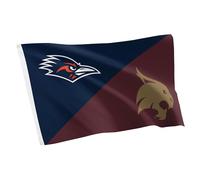 Desert Cactus Drapeau de l'État du Texas à San Antonio x Texas - 9,1 x 1,5 m UTSA Roadrunners x TSU Bobcats - Tissu durable pour intérieur/extérieur, 100 % polyester (House Rivals)