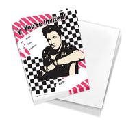 Desert Cactus Elvis Presley Lot de 10 cartes d'invitation d'anniversaire avec enveloppes pour garçons et filles (style A)