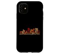 Desert Cactus Minimaliste Retro Orange Line Art Wild West Coque pour iPhone 11