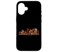 Desert Cactus Minimaliste Retro Orange Line Art Wild West Coque pour iPhone 16