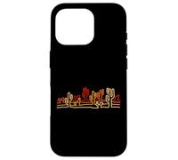Desert Cactus Minimaliste Retro Orange Line Art Wild West Coque pour iPhone 16 Pro