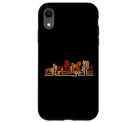 Desert Cactus Minimaliste Retro Orange Line Art Wild West Coque pour iPhone XR