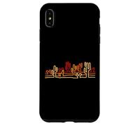 Desert Cactus Minimaliste Retro Orange Line Art Wild West Coque pour iPhone XS Max