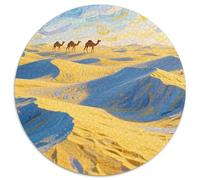 Desert Camel Puzzle 1000 Pieces Cadeau Unique Dot Painted Color Painting Jeu Éducatif Challenge Toy À De Qualité Supérieure Peinture Art pour Adultes Enfants 1000pcs (67.5x67.5cm)