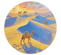 Desert Camel Puzzles 1000 Pieces Cadeau Unique Dot Painted Color Painting Jeu Éducatif Challenge Toy À De Qualité Supérieure Peinture Art pour Adultes Et Enfants 1000pcs (67.5x67.5cm)