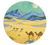 Desert Camel Puzzles 1000 Pieces Cadeau Unique Dot Painted Color Painting Jeu Éducatif Défi Jouet À De Qualité Supérieure Peinture Art pour Adultes Et Enfants À Partir De 12 Ans 1000pcs (67.5x67.5cm)