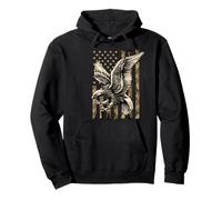 Desert Camo Eagle Strike Grunge Drapeau américain Tactique USA Sweat à Capuche