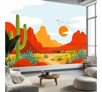 Désert De L'Arizona Montagnes Cactus Murale Photo Papier Peint 450 x 315 cm Intissé Tableaux Poster Mural Tapisserie, Blanc Papier Peint Panoramique Salon Maison Décorative Tenture Appartement