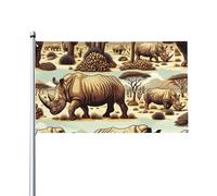 Désert Des Rhinocéros En Voie De Disparition Drapeau De Jardin Durable Drapeaux Décoratif Drôle Garden Flag Décoration Pour Intérieure Patio Porche 90X152Cm