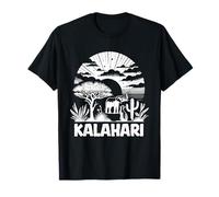 Désert du Kalahari avec éléphant suricate et coucher de soleil Safari Afrique T-Shirt