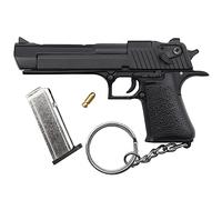 Desert Eagle Tactical Mini Keychain Gun 1: 3 Métal Pistolet Forme Porte-clés Modèle de pistolet réaliste Collection Pendentif Sac Charme pour Hommes Armée Fan Cadeau (Noir)