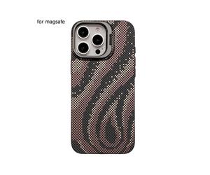 (Desert Gold, Multicolor) For iPhone 16 Pro Case Compatible with MagSafe Flame Pattern Hard PC Phone Cover with Lens Frame Kic