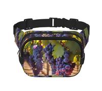 Desert Grapes Sac banane carré double couche avec sangle réglable pour activités de plein air, noir, taille unique, Noir , Taille unique