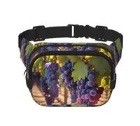 Desert Grapes Sac banane carré double couche - Sac banane unisexe partout pour la course, les voyages, la randonnée, le fitness, noir, taille unique, Noir/blanc, One Size
