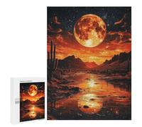 Desert Moonlit Reflections Puzzle 1000 Pièces Educa Jouet en Bois Cadeau Unique Décoration Intérieure Jeu Éducatif Challenge Toy Adultes Et Enfants À Partir De 14 Ans 500 PCS