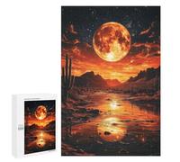 Desert Moonlit Reflections Puzzle 1000 Pièces Educa Jouet en Bois Cadeau Unique Décoration Intérieure Jeu Éducatif Challenge Toy Adultes Et Enfants À Partir De 14 Ans 1000 PCS