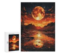 Desert Moonlit Reflections Puzzle 1000 Pièces Educa Jouet en Bois Cadeau Unique Décoration Intérieure Jeu Éducatif Challenge Toy Adultes Et Enfants À Partir De 14 Ans 300 PCS