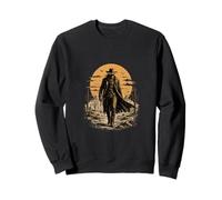 Desert Outlaw Cowboy Coucher de Soleil Western Vintage Art Sweatshirt