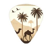 Desert-Palm-Trees-Camels Lot de 12 médiators avec 3 épaisseurs et boîte de rangement, médiators en ABS pour bassiste électrique